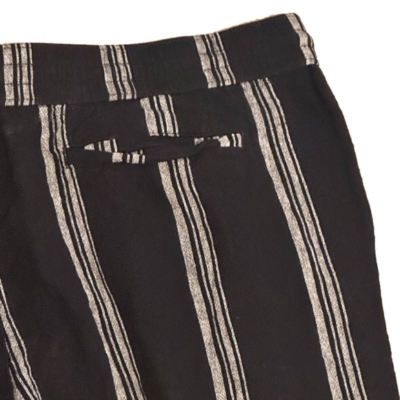 Ann Taylor XL black & white striped linen blend casual pants w elastic waist - Picture 7 of 9